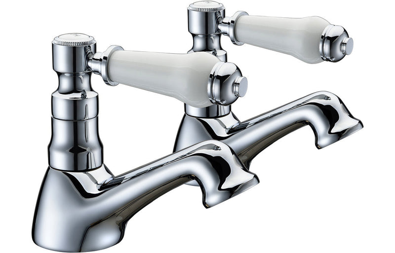 Trethurgy Bath Pillar Taps - Chrome -