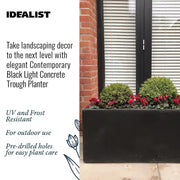 IDEALIST Lite Contemporary Trough Garden Planter, Light Concrete Outdoor Plant Pot H30 L65 W19 cm, 37L - Home & Garden > Lawn & Garden > Gardening > Pots & Planters > Planters