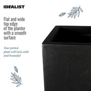 IDEALIST Lite Contemporary Trough Garden Planter, Light Concrete Outdoor Plant Pot H30 L65 W19 cm, 37L - Home & Garden > Lawn & Garden > Gardening > Pots & Planters > Planters
