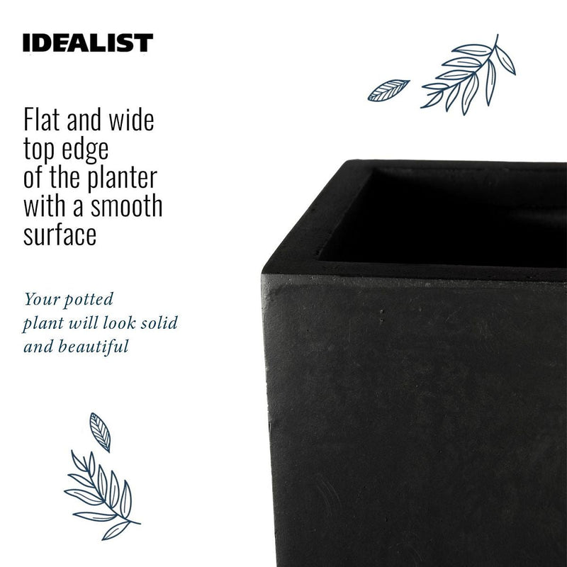 IDEALIST Lite Contemporary Trough Garden Planter, Light Concrete Outdoor Plant Pot H30 L65 W19 cm, 37L - Home & Garden > Lawn & Garden > Gardening > Pots & Planters > Planters