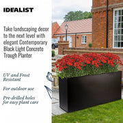 IDEALIST Lite Contemporary Trough Garden Planter, Light Concrete Outdoor Large Plant Pot H51.5 L100 W36 cm, 185L - Home & Garden > Lawn & Garden > Gardening > Pots & Planters > Planters