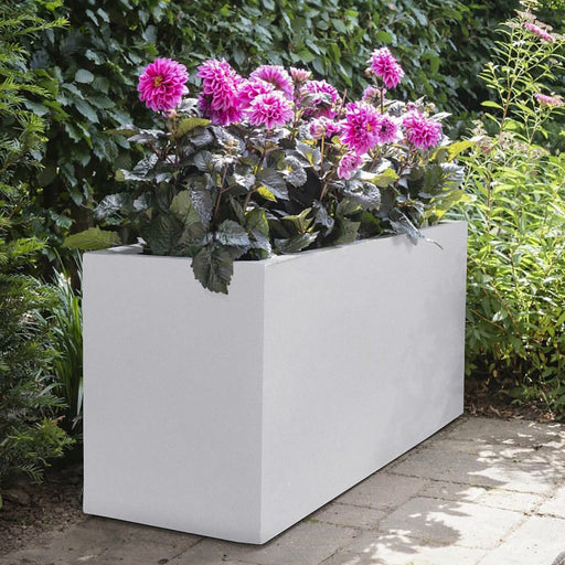 IDEALIST Lite Contemporary Trough Garden Planter, Light Concrete Outdoor Large Plant Pot H51.5 L100 W36 cm, 185L - Home & Garden > Lawn & Garden > Gardening > Pots & Planters > Planters