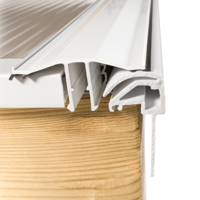Capex Snap Down Gable End Finishing Profile and Glazing Bar (10-25mm) 3m - White