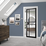 City Black Painted Clear Glazed Internal Door - All Sizes - Doors