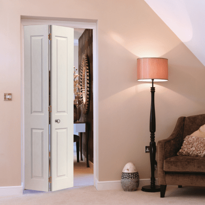 Canterbury Textured White Primed Bi-Fold Internal Door - All Sizes - Doors