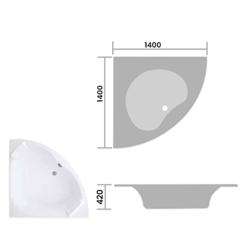 Luxe Corner Bath Panel - Bathrooms