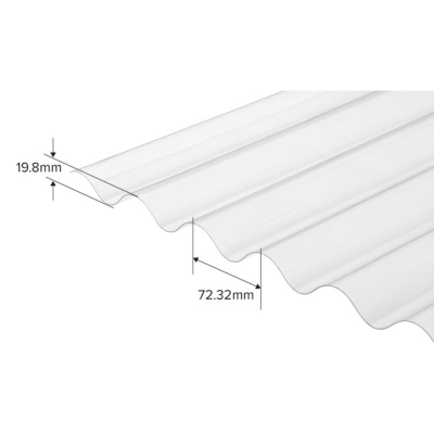 3" PVC Corrugated Standard Sheeting 2.750m x 762mm x 1.1mm