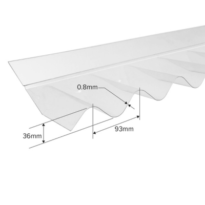 Corrugated PVC Wall Flashing 950mm x 150mm x 0.8mm