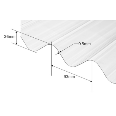 Corrugated PVC Roofing Sheet Bronze 2m x 950mm x 0.8mm