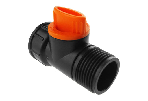 Tap Adapter with Valve 3/4" BSPM-F Black/Orange - Home & Garden > Lawn & Garden Garden watering