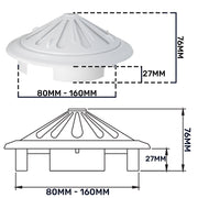 Adjustable Louvre Vent Round 80mm-160mm White - Hardware > Heating, Ventilation & Air Conditioning