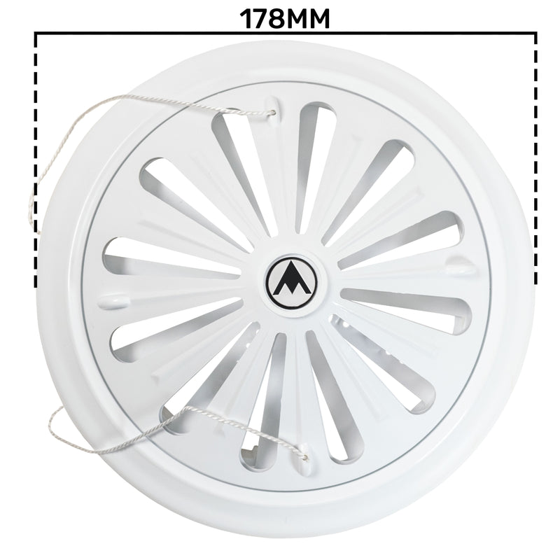 Adjustable Louvre Vent Round 80mm-160mm White - Hardware > Heating, Ventilation & Air Conditioning