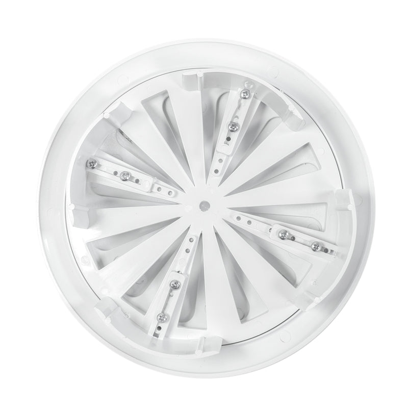 Adjustable Louvre Vent Round 80mm-160mm White - Hardware > Heating, Ventilation & Air Conditioning