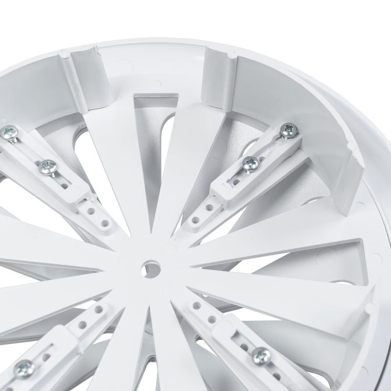 Adjustable Louvre Vent Round 80mm-160mm White - Hardware > Heating, Ventilation & Air Conditioning
