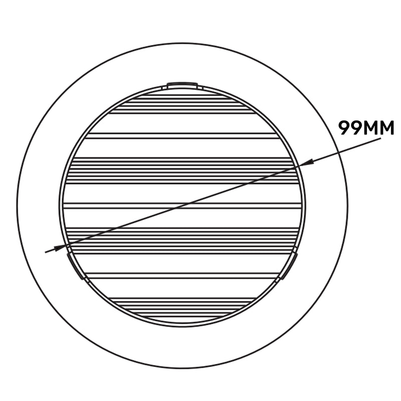 Louvre Vent Round Bella 100mm White - Hardware > Heating, Ventilation & Air Conditioning