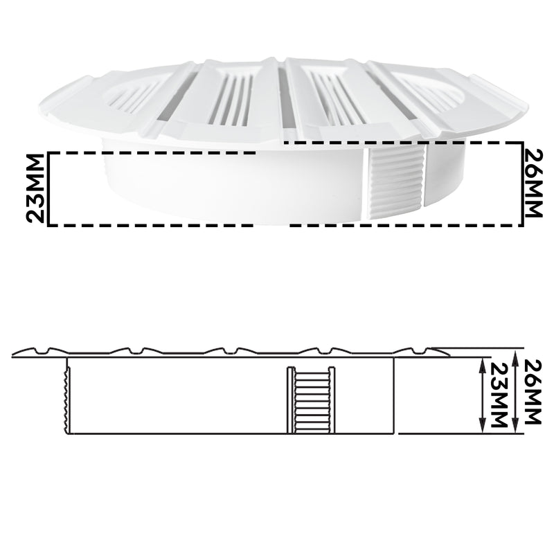 Louvre Vent Round Bella 100mm White - Hardware > Heating, Ventilation & Air Conditioning
