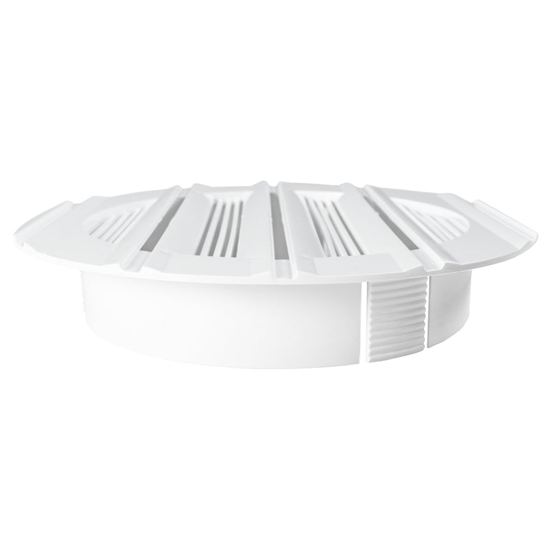 Louvre Vent Round Bella 100mm White - Hardware > Heating, Ventilation & Air Conditioning