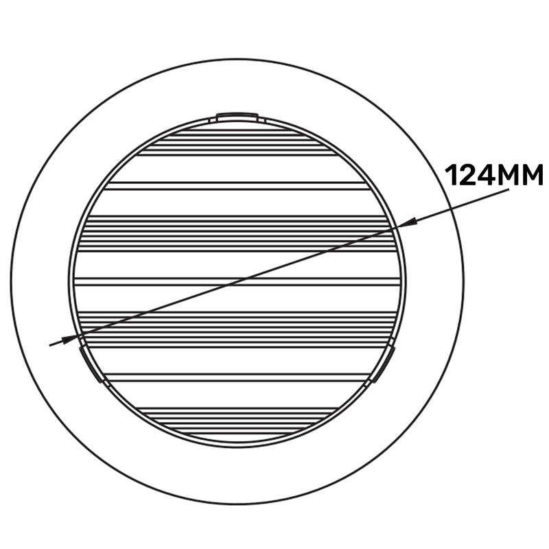Louvre Vent Round Bella 125mm White - Hardware > Heating, Ventilation & Air Conditioning