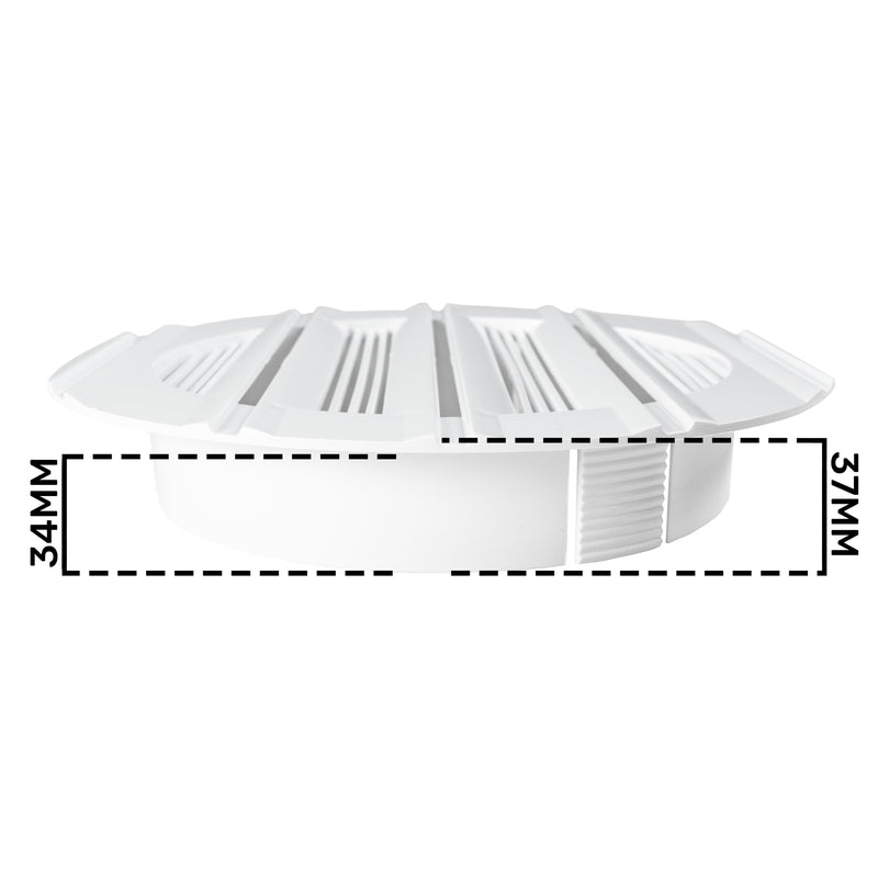 Louvre Vent Round Bella 150mm White - Hardware > Heating, Ventilation & Air Conditioning