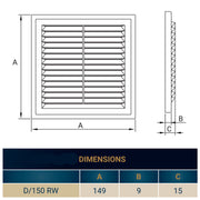 Louvre Vent D/150RW Classic 150mm - Hardware > Heating, Ventilation & Air Conditioning