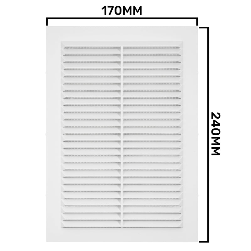 Louvre Vent D/170x240W 240mm X 170mm with Fly Screen - Hardware > Heating, Ventilation & Air Conditioning