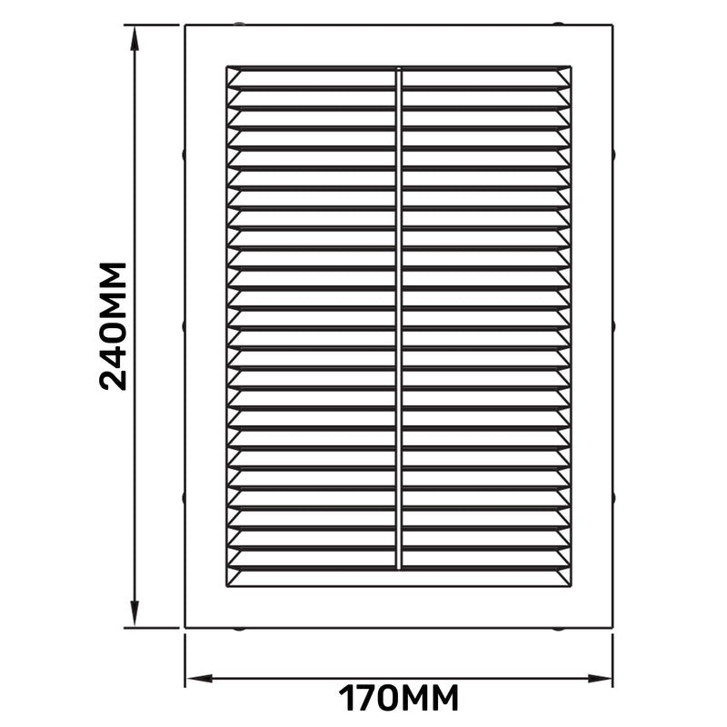 Louvre Vent D/170x240W 240mm X 170mm with Fly Screen - Hardware > Heating, Ventilation & Air Conditioning