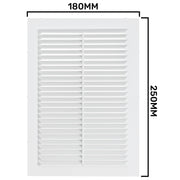Louvre Vent D/180X250RW Classic 180mm X 250mm with Fly Screen - Hardware > Heating, Ventilation & Air Conditioning