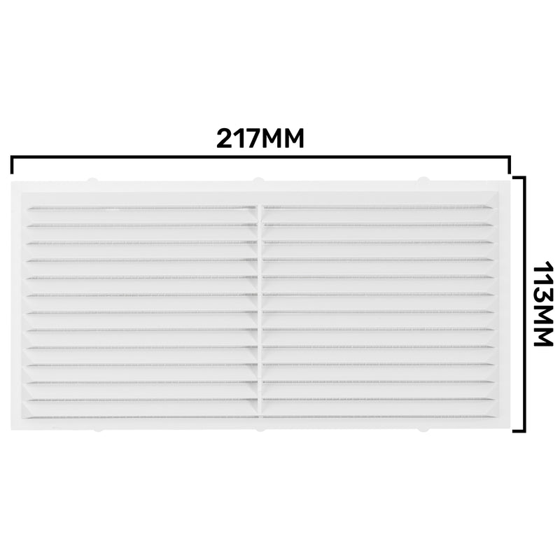 Louvre Vent D/220X120W Classic 220mm X 120mm with Fly Screen - Hardware > Heating, Ventilation & Air Conditioning