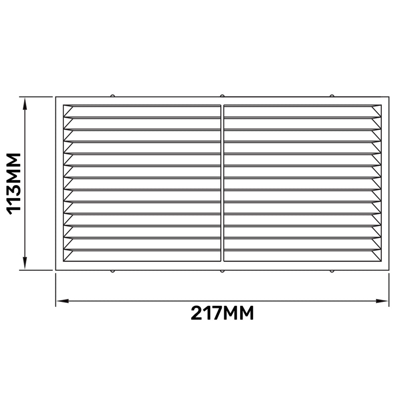 Louvre Vent D/220X120W Classic 220mm X 120mm with Fly Screen - Hardware > Heating, Ventilation & Air Conditioning