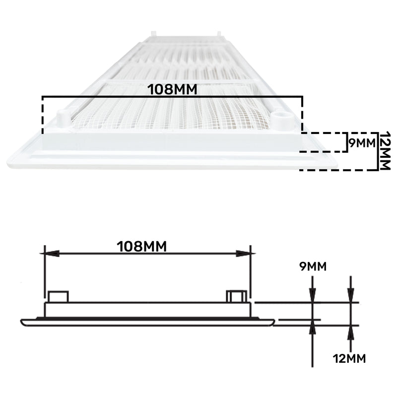 Louvre Vent D/430X110RW Classic 430mm X 110mm with Fly Screen - Hardware > Heating, Ventilation & Air Conditioning