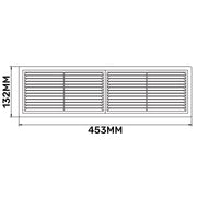 Louvre Vent D/430X110RW Classic 430mm X 110mm with Fly Screen - Hardware > Heating, Ventilation & Air Conditioning