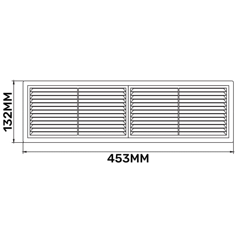 Louvre Vent D/430X110RW Classic 430mm X 110mm with Fly Screen - Hardware > Heating, Ventilation & Air Conditioning