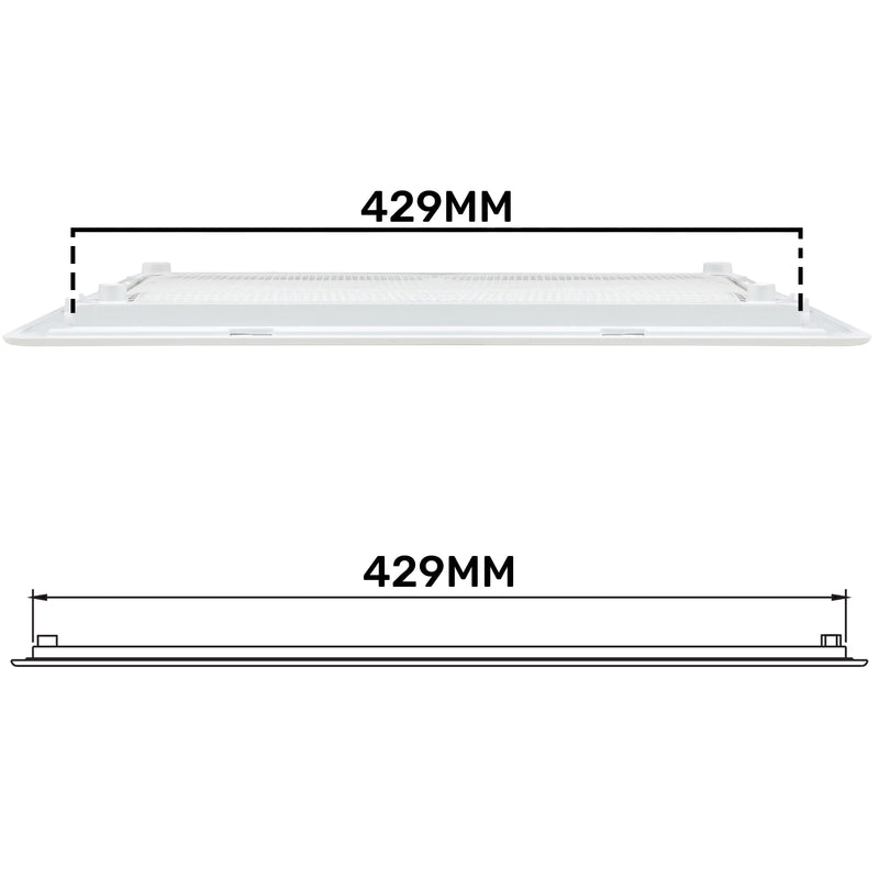 Louvre Vent D/430X110RW Classic 430mm X 110mm with Fly Screen - Hardware > Heating, Ventilation & Air Conditioning
