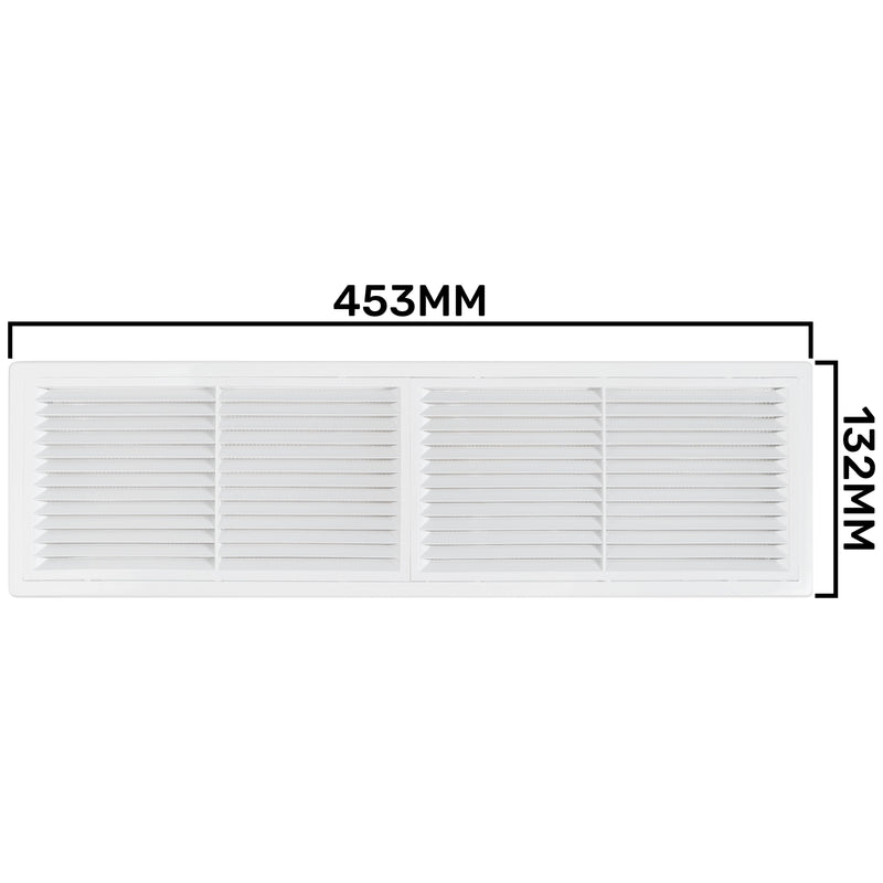 Louvre Vent D/430X110RW Classic 430mm X 110mm with Fly Screen - Hardware > Heating, Ventilation & Air Conditioning