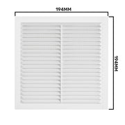 Louvre Vent D/195W 195mm X 195mm with Fly Screen - Hardware > Heating, Ventilation & Air Conditioning