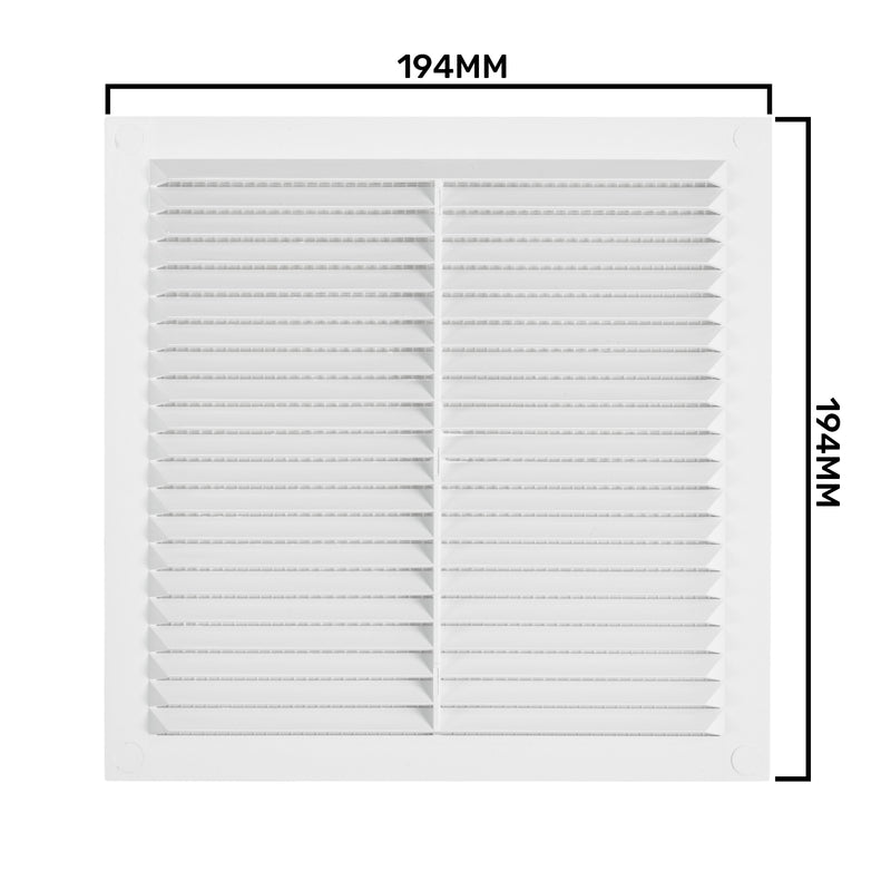 Louvre Vent D/195W 195mm X 195mm with Fly Screen - Hardware > Heating, Ventilation & Air Conditioning