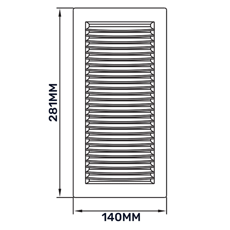 Louvre Vent White DL/90X240RW LUX With Fly Mesh - Hardware > Heating, Ventilation & Air Conditioning