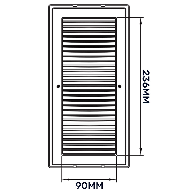 Louvre Vent White DL/90X240RW LUX With Fly Mesh - Hardware > Heating, Ventilation & Air Conditioning