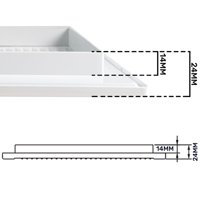 Louvre Vent White DL/90X240RW LUX With Fly Mesh - Hardware > Heating, Ventilation & Air Conditioning