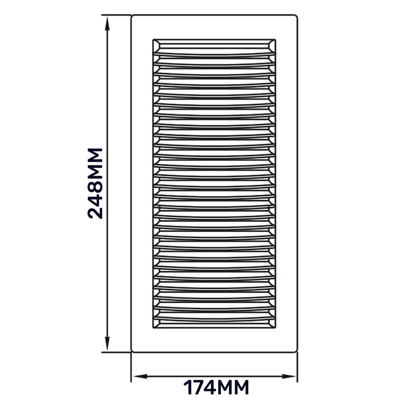Louvre Vent White DL/140X210 RW LUX With Fly Mesh - Hardware > Heating, Ventilation & Air Conditioning