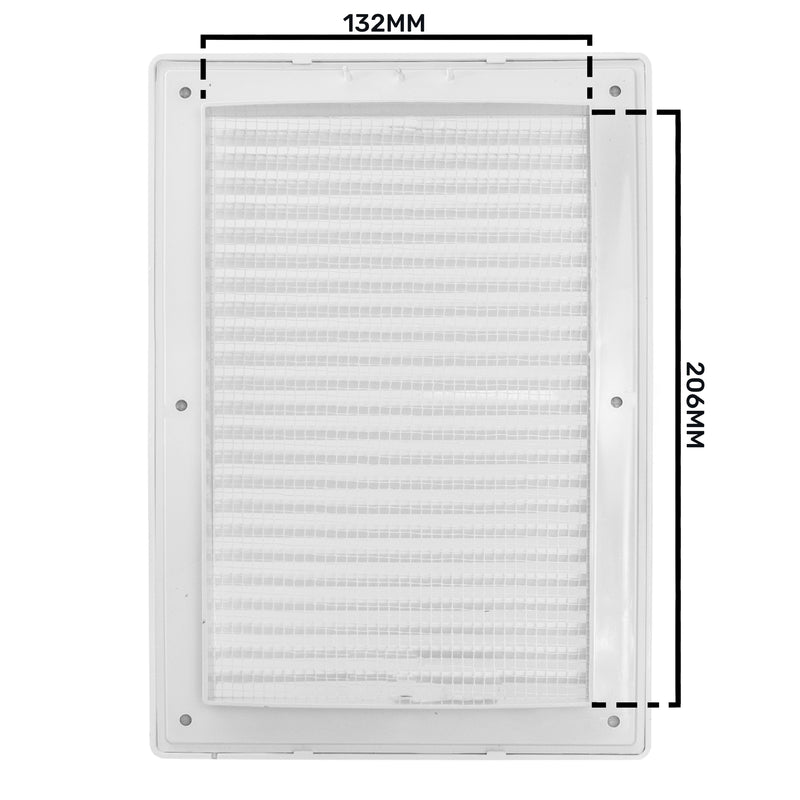 Louvre Vent White DL/140X210 RW LUX With Fly Mesh - Hardware > Heating, Ventilation & Air Conditioning