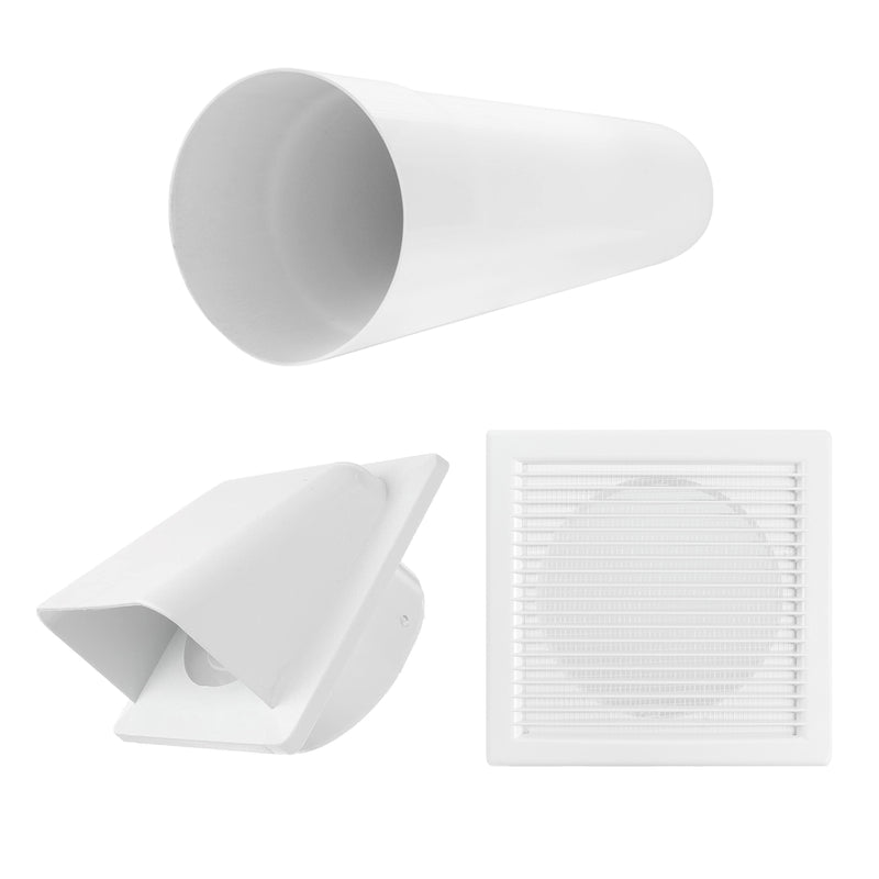 Through Wall Ventilation Kit DL0163 Louvre Vent with White External Vent - OTHER
