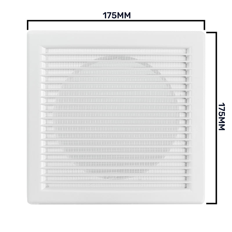 Louvre Vent White DL/100 RW LUX With Fly Mesh - Hardware > Heating, Ventilation & Air Conditioning