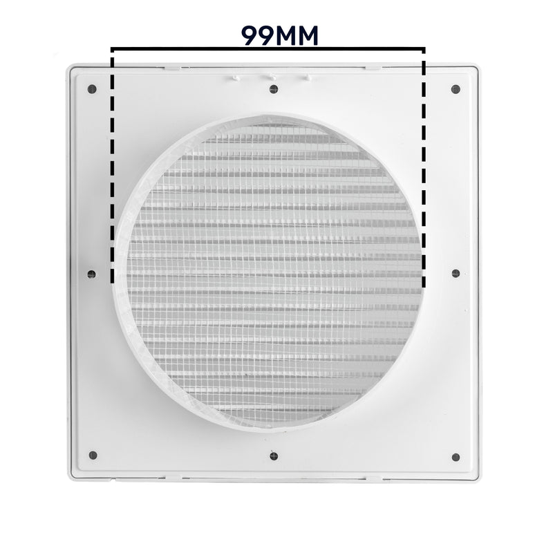 Louvre Vent White DL/100 RW LUX With Fly Mesh - Hardware > Heating, Ventilation & Air Conditioning