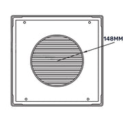 Louvre Vent White DL/150 RW LUX With Fly Mesh - Hardware > Heating, Ventilation & Air Conditioning