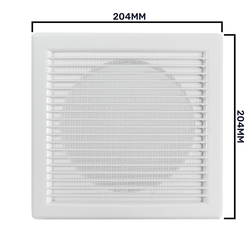 Louvre Vent White DL/150 RW LUX With Fly Mesh - Hardware > Heating, Ventilation & Air Conditioning