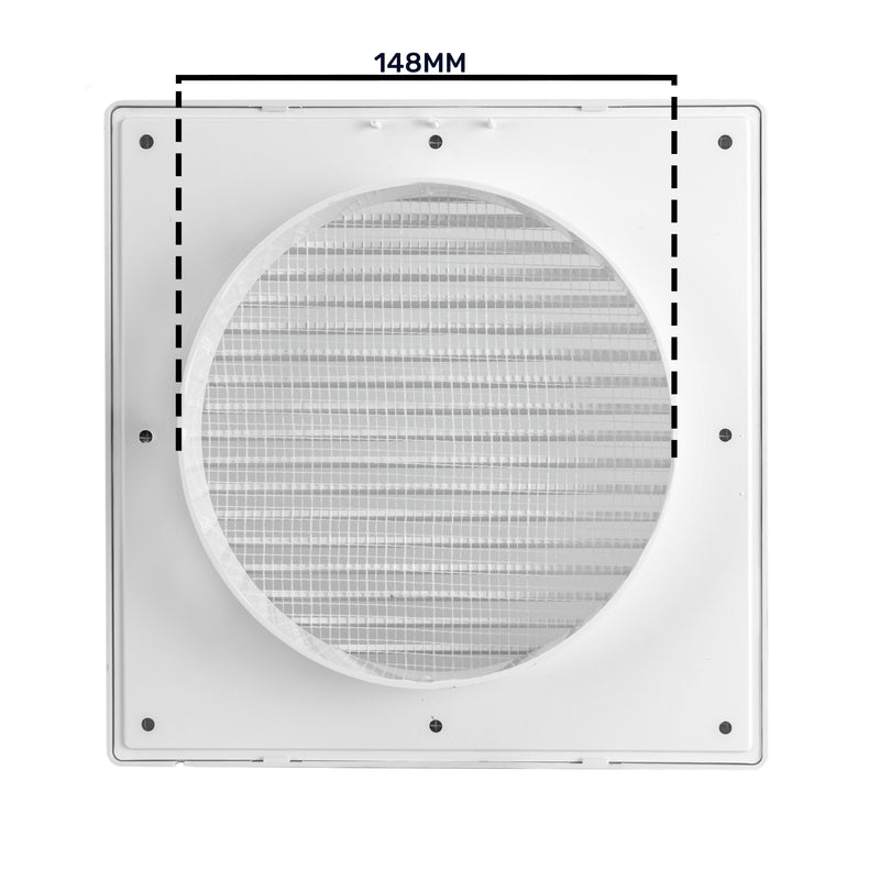Louvre Vent White DL/150 RW LUX With Fly Mesh - Hardware > Heating, Ventilation & Air Conditioning
