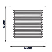 Louvre Vent White DL/135 RW LUX With Fly Mesh - Hardware > Heating, Ventilation & Air Conditioning