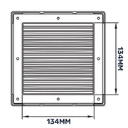 Louvre Vent White DL/135 RW LUX With Fly Mesh - Hardware > Heating, Ventilation & Air Conditioning