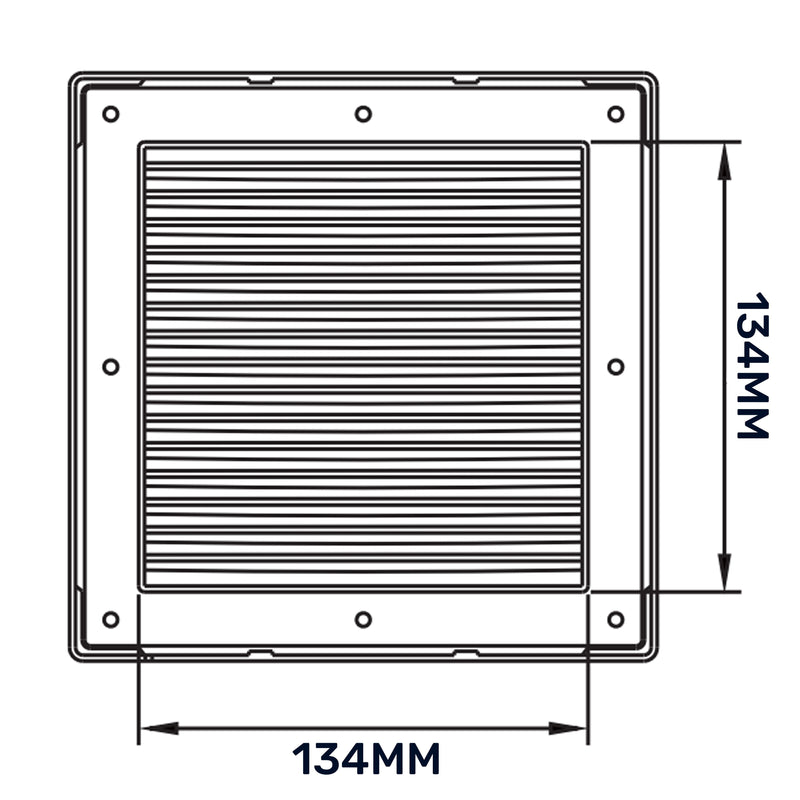 Louvre Vent White DL/135 RW LUX With Fly Mesh - Hardware > Heating, Ventilation & Air Conditioning